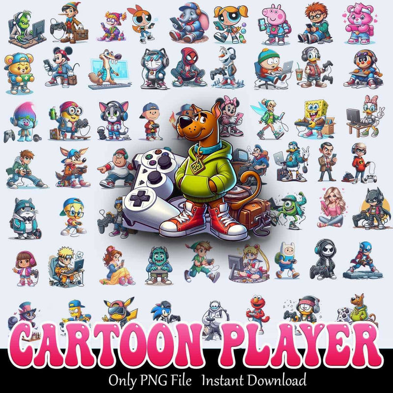 Cartoon Player Bundle PNG Funny Cartoon PNG Instant Download