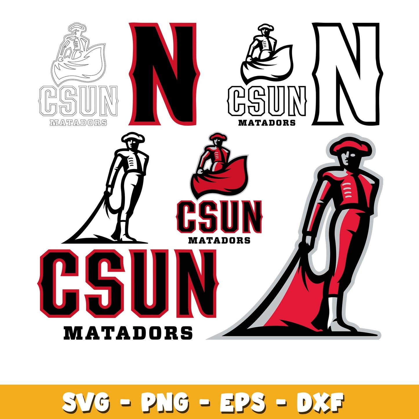 Cal State Northridge Matadors Bundle svg, Cal State Northridge Matadors logo svg, ncaa svg