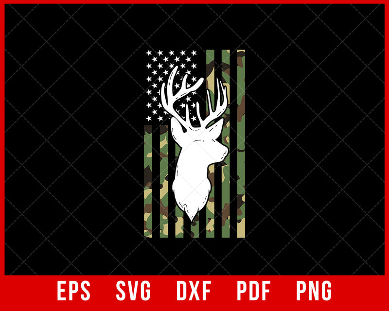 Camouflage American Flag Patriotic Hunting SVG Cutting File Instant Download