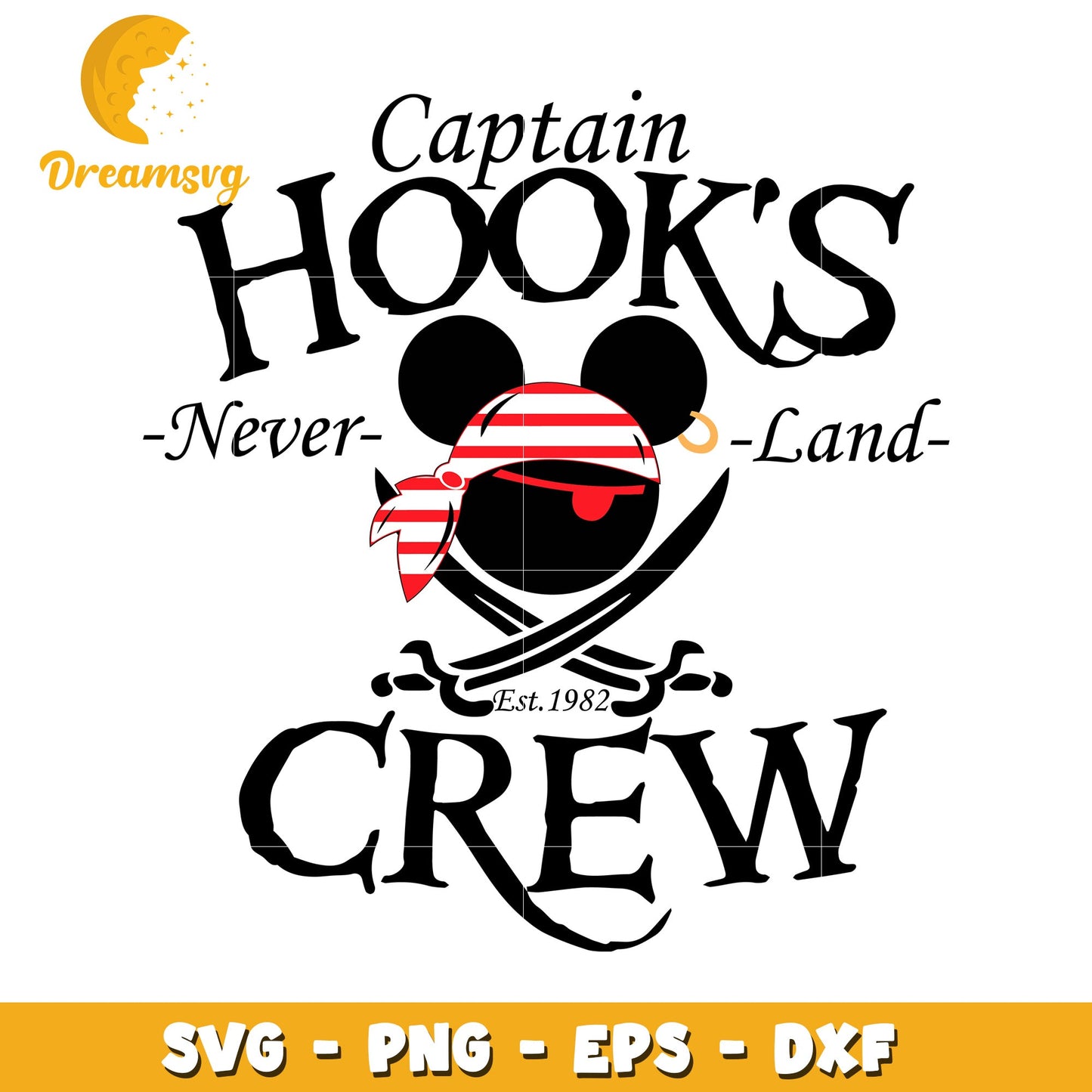 Captain Hooks Neverland Crew SVG PNG
