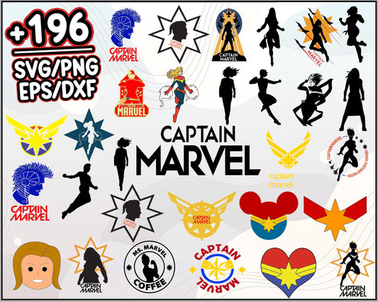 196+ Captain Marvel Svg Bundle, Marvel Svg, Captain Marvel Logo, Cartoon svg, png, dxf, eps digital file