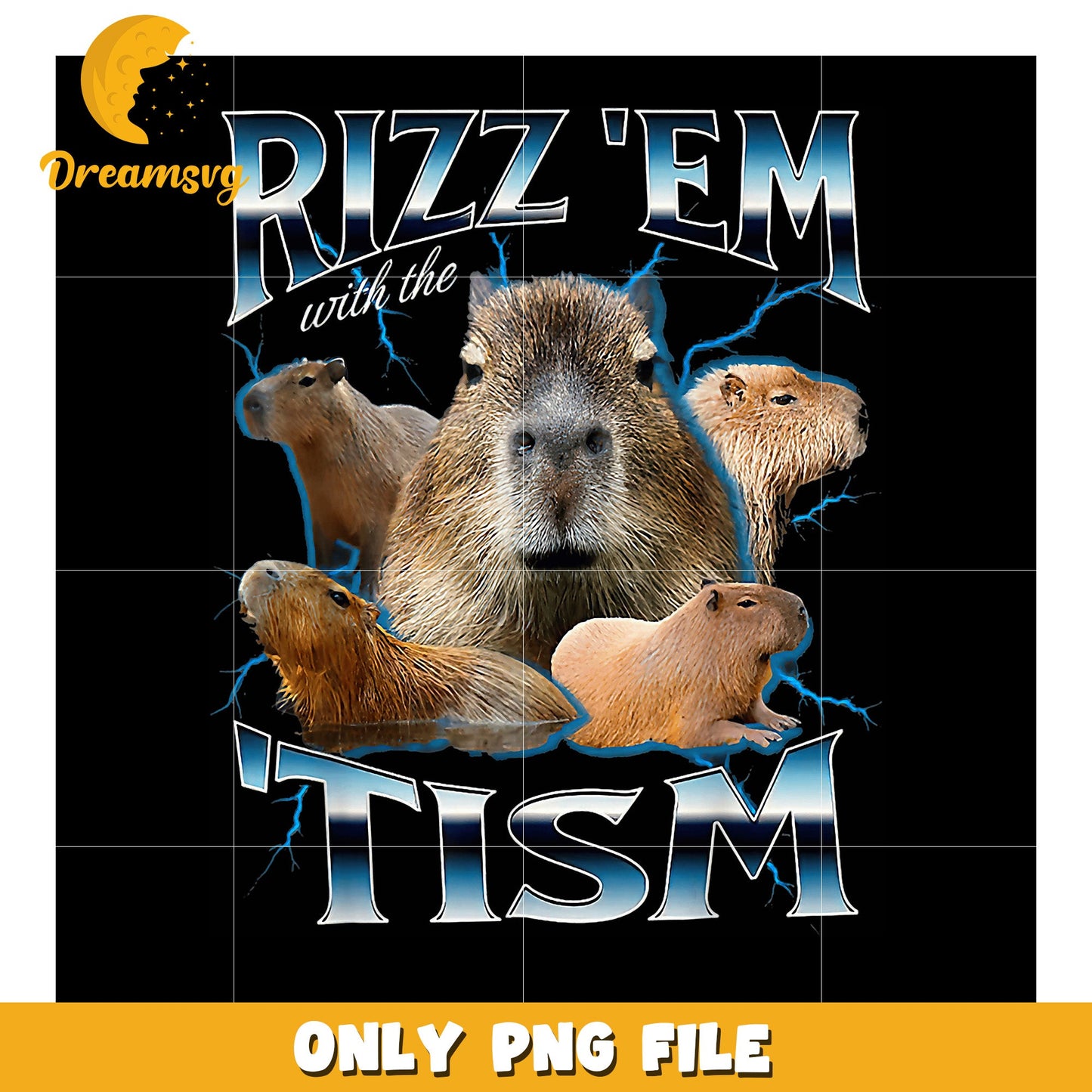 Capybara Rizz Em Tism PNG Design