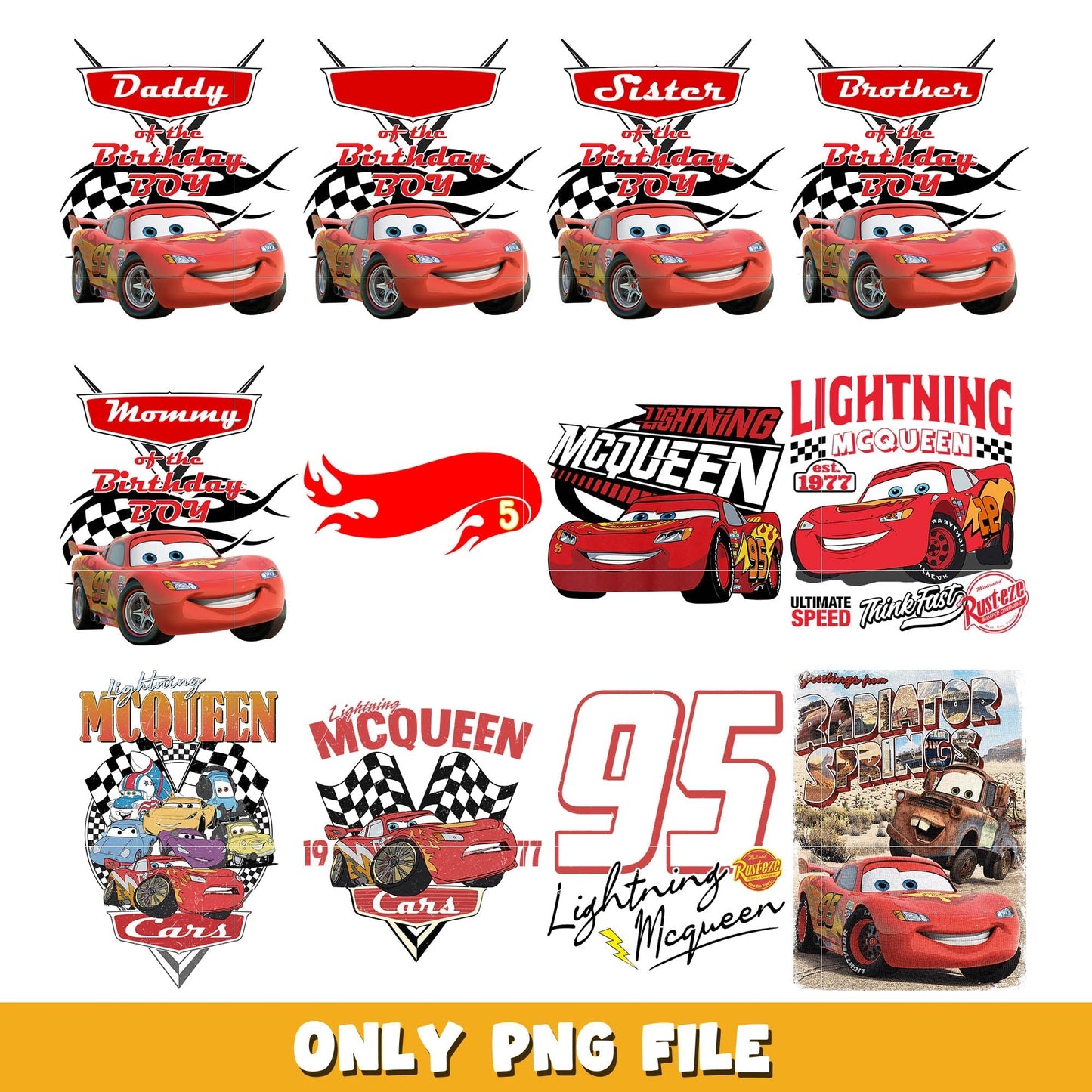 Disney mcqueen car 95 png bundle, Disney car png, Disney png