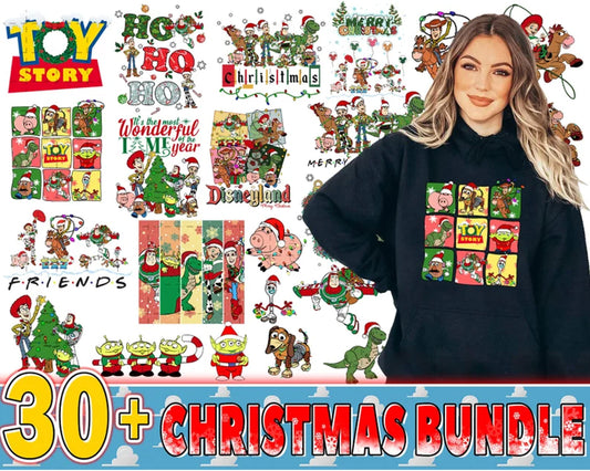 30+ Cartoon Christmas Bundle, Christmas PNG Bundle, Christmas png, Disney Xmas Bundle, CRM05112203