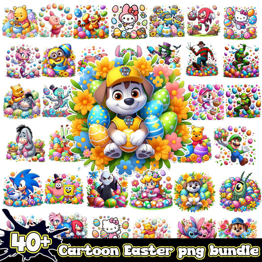 Cartoon Easter png bundle trending 2024