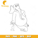 Cartoon Elephant SVG Coloring Page