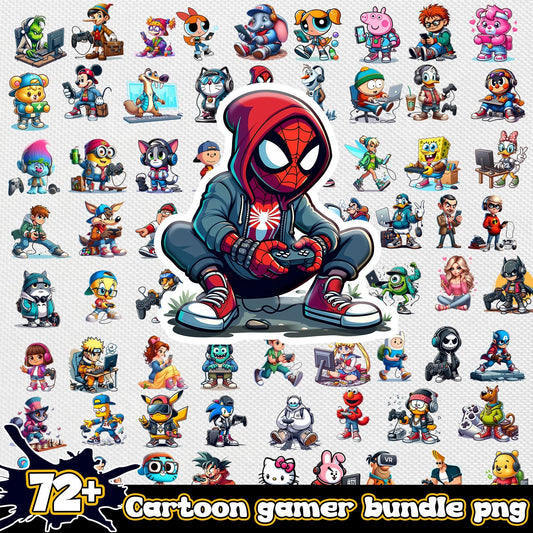 Cartoon Player gamer bundle png