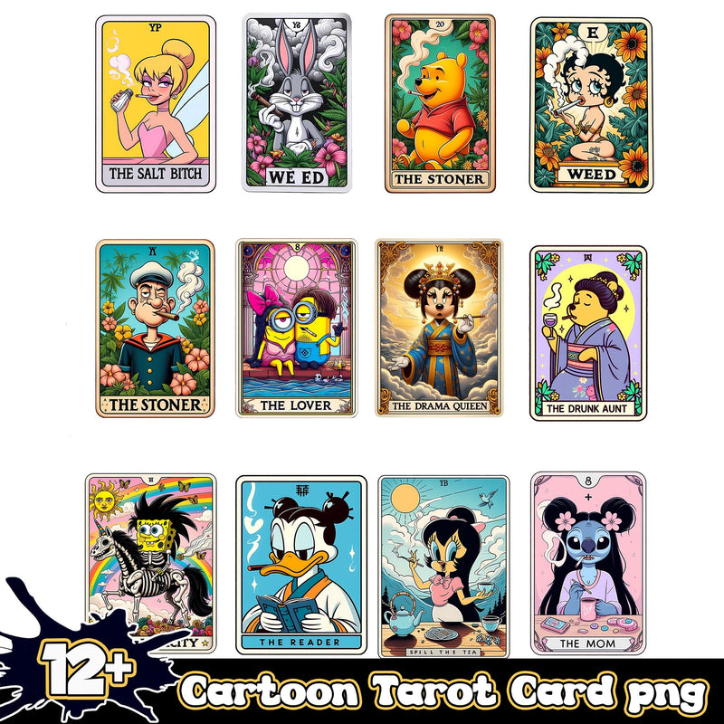 Cartoon Tarot Card Bundle 12+ PNG