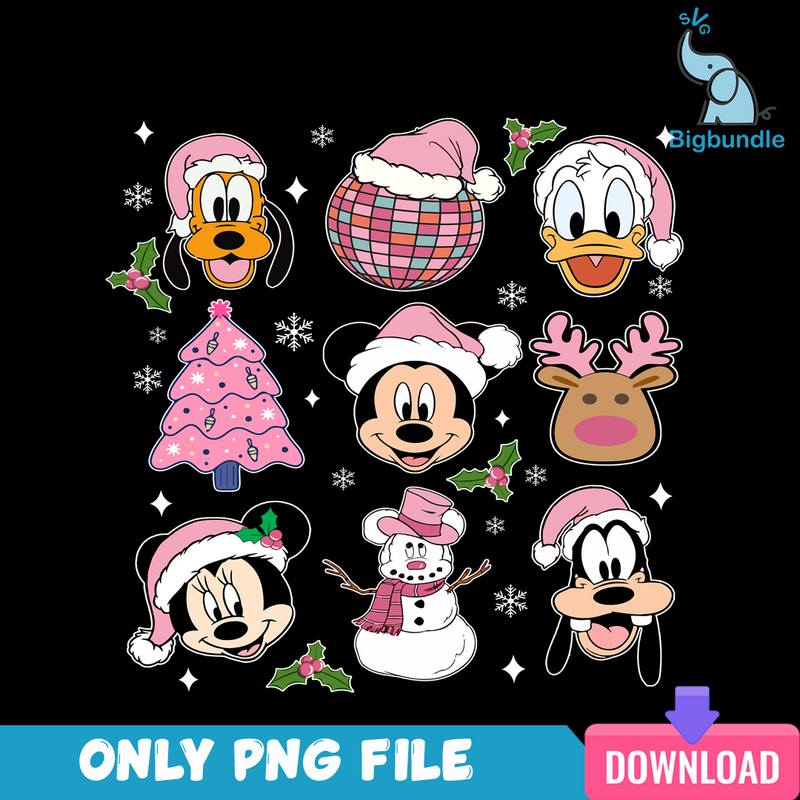 Pink Christmas In Disneyland PNG