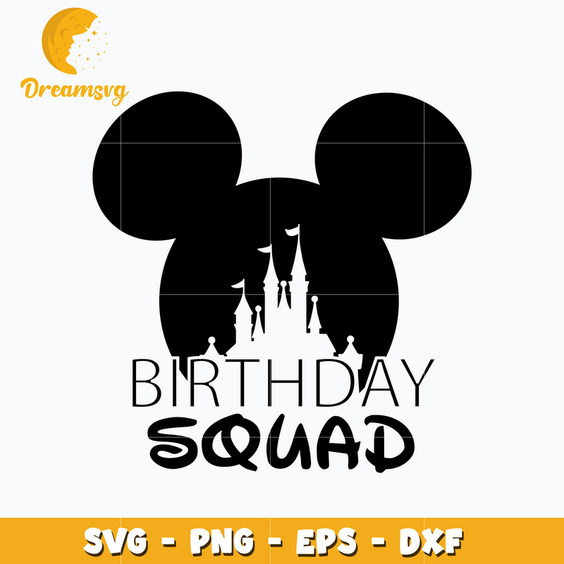 Mickey disney castle birthday squad svg