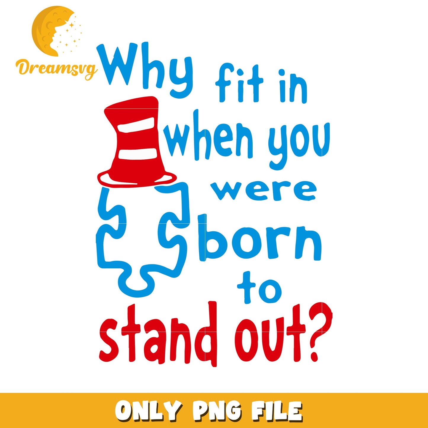 Cat in Hat Puzzle PNG Stand Out Design