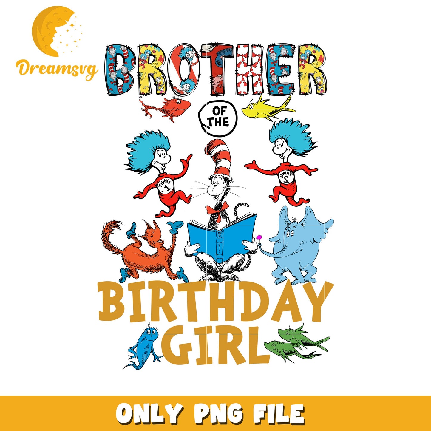 Cat in the Hat Birthday Girl PNG