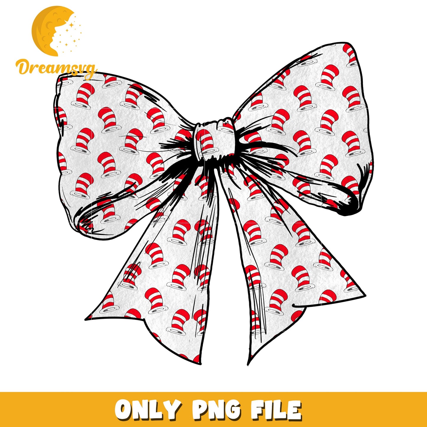 Cat in the Hat Bow PNG Clipart