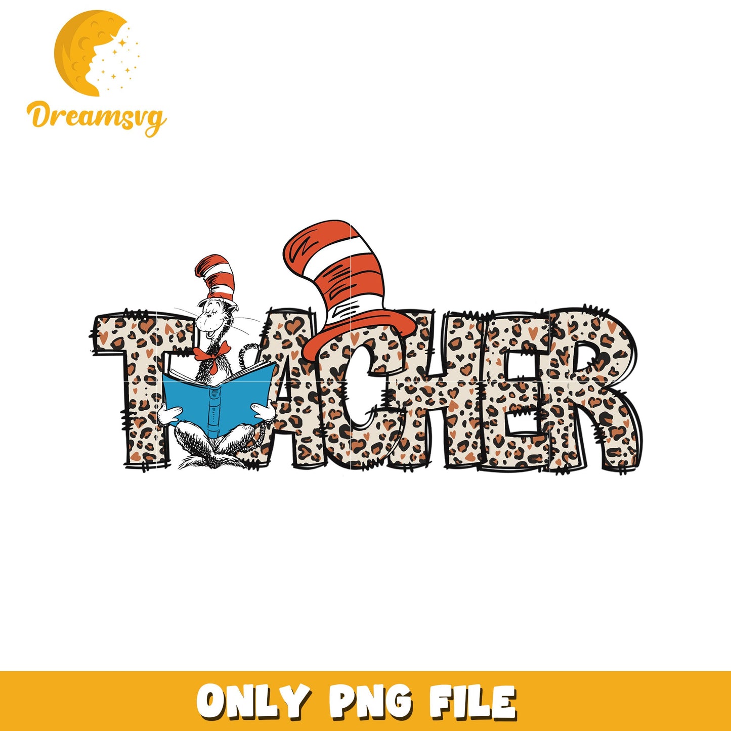 Cat in the Hat Leopard Teacher PNG