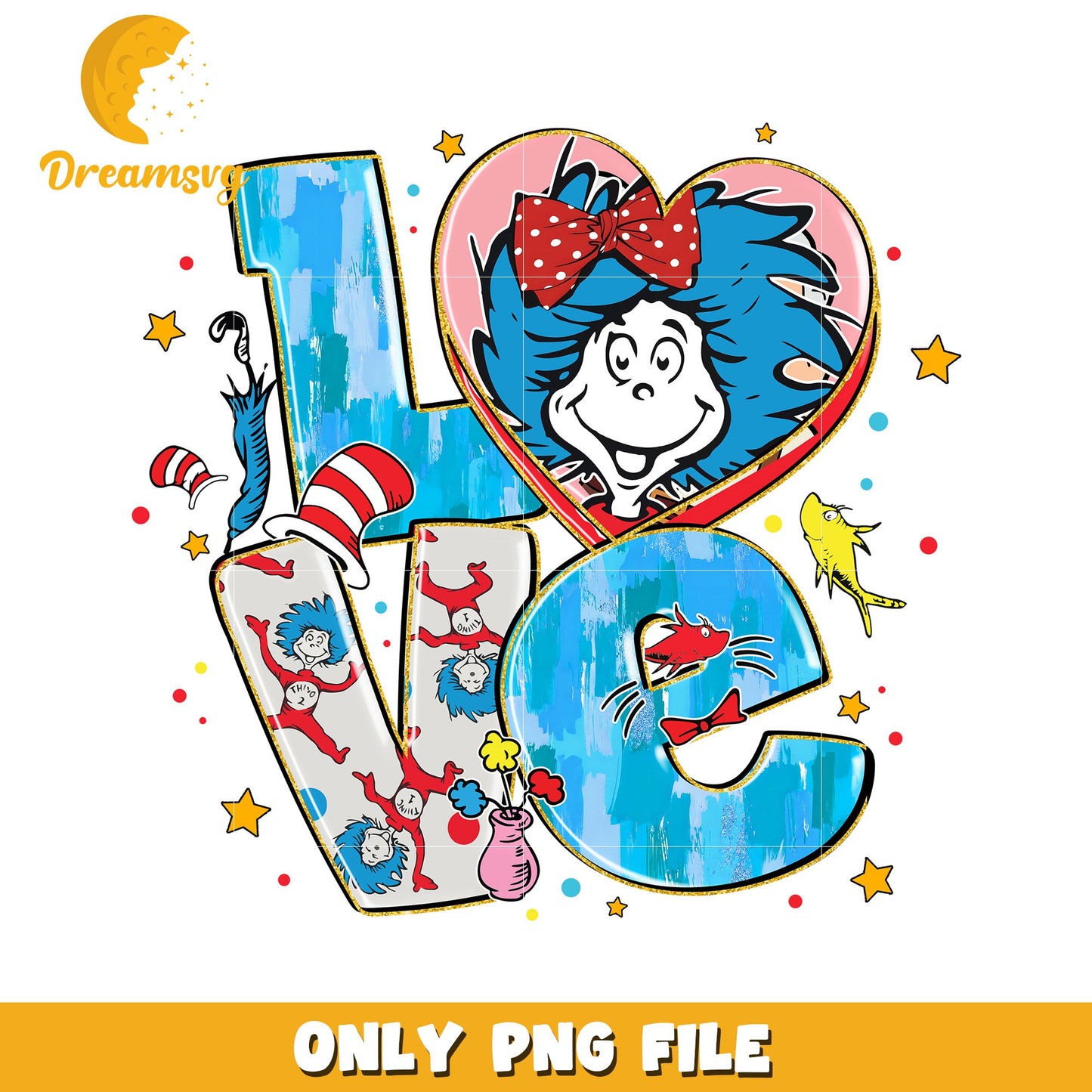Cat in the Hat Love PNG Design