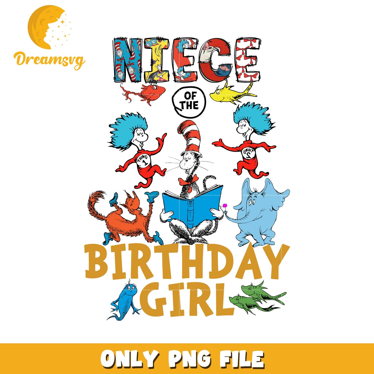 Cat in the Hat Niece Birthday PNG