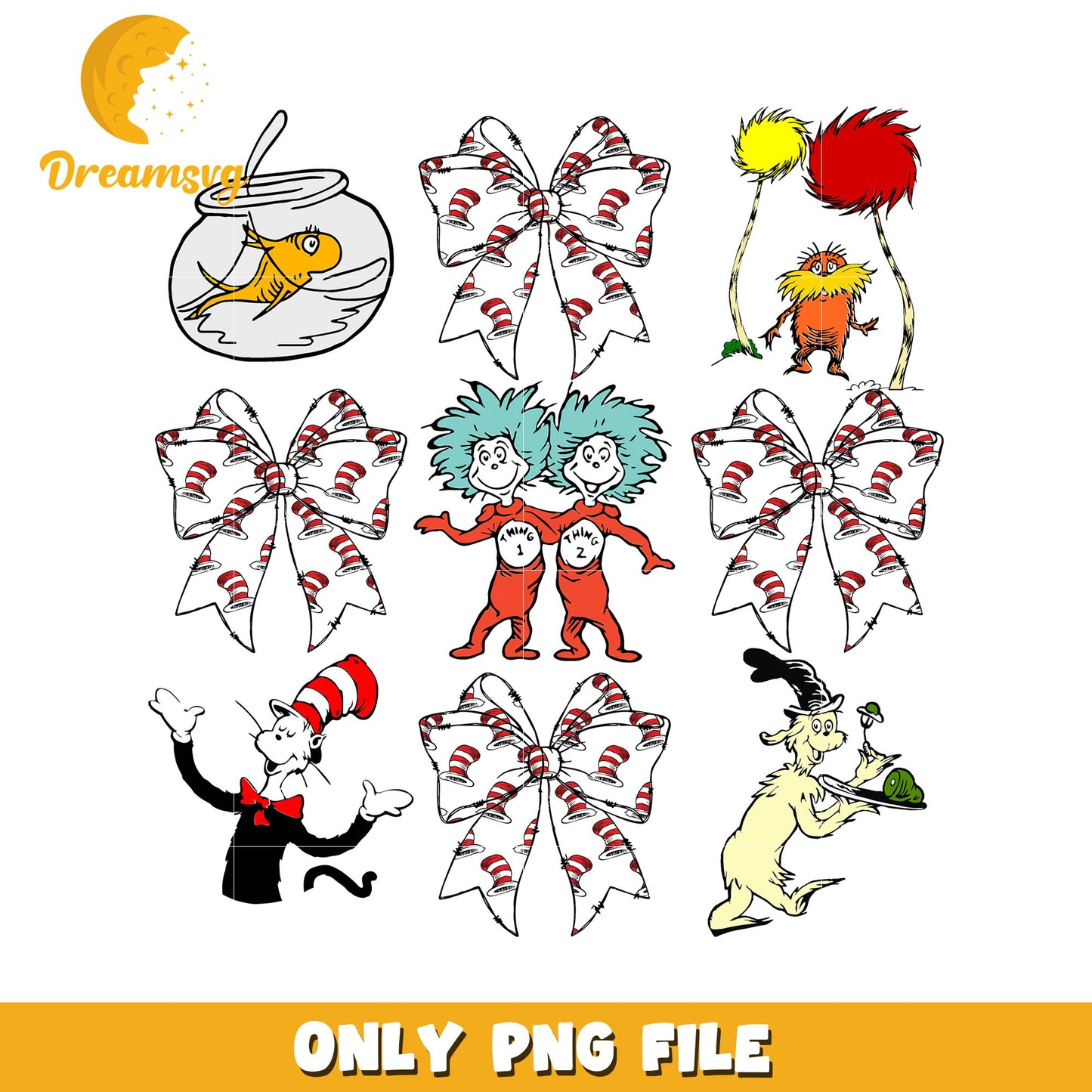 Cat in the Hat PNG Bundle Clipart