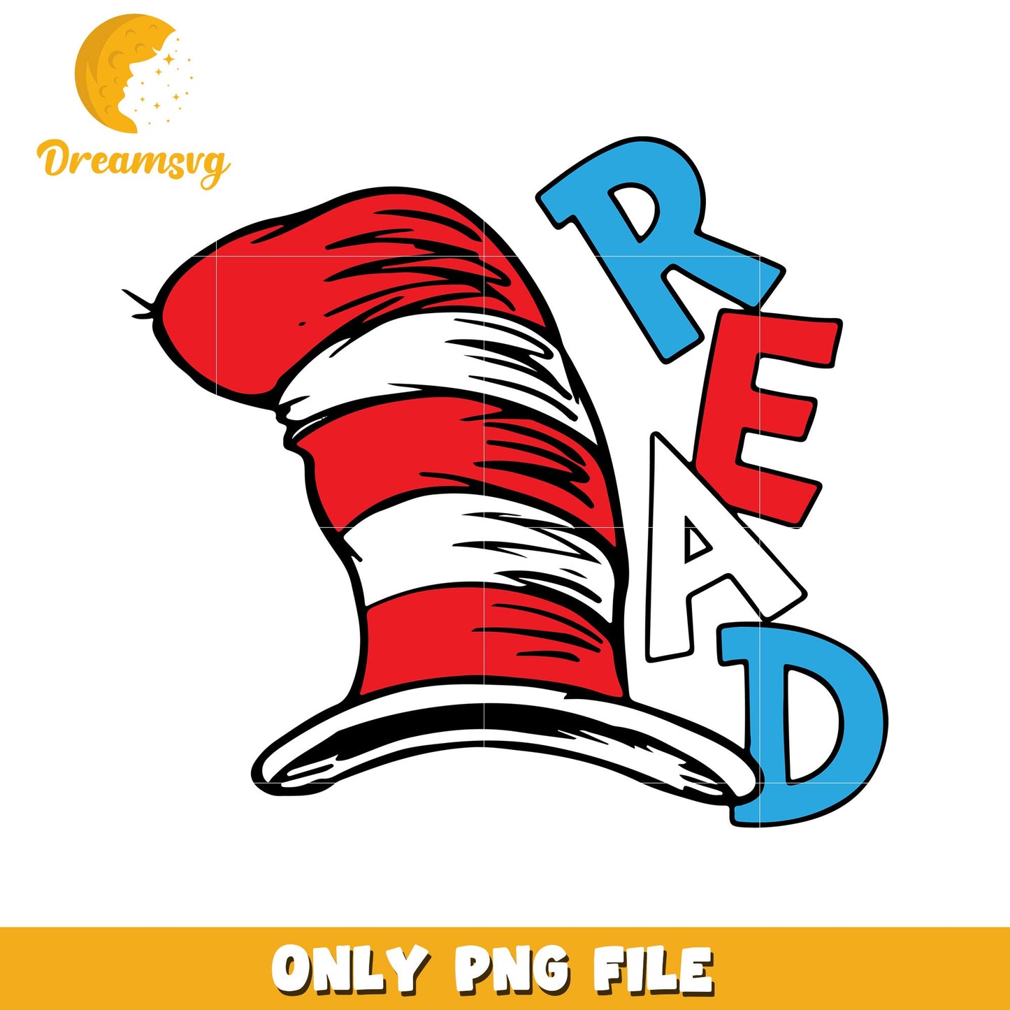 Cat in the Hat Read PNG Design