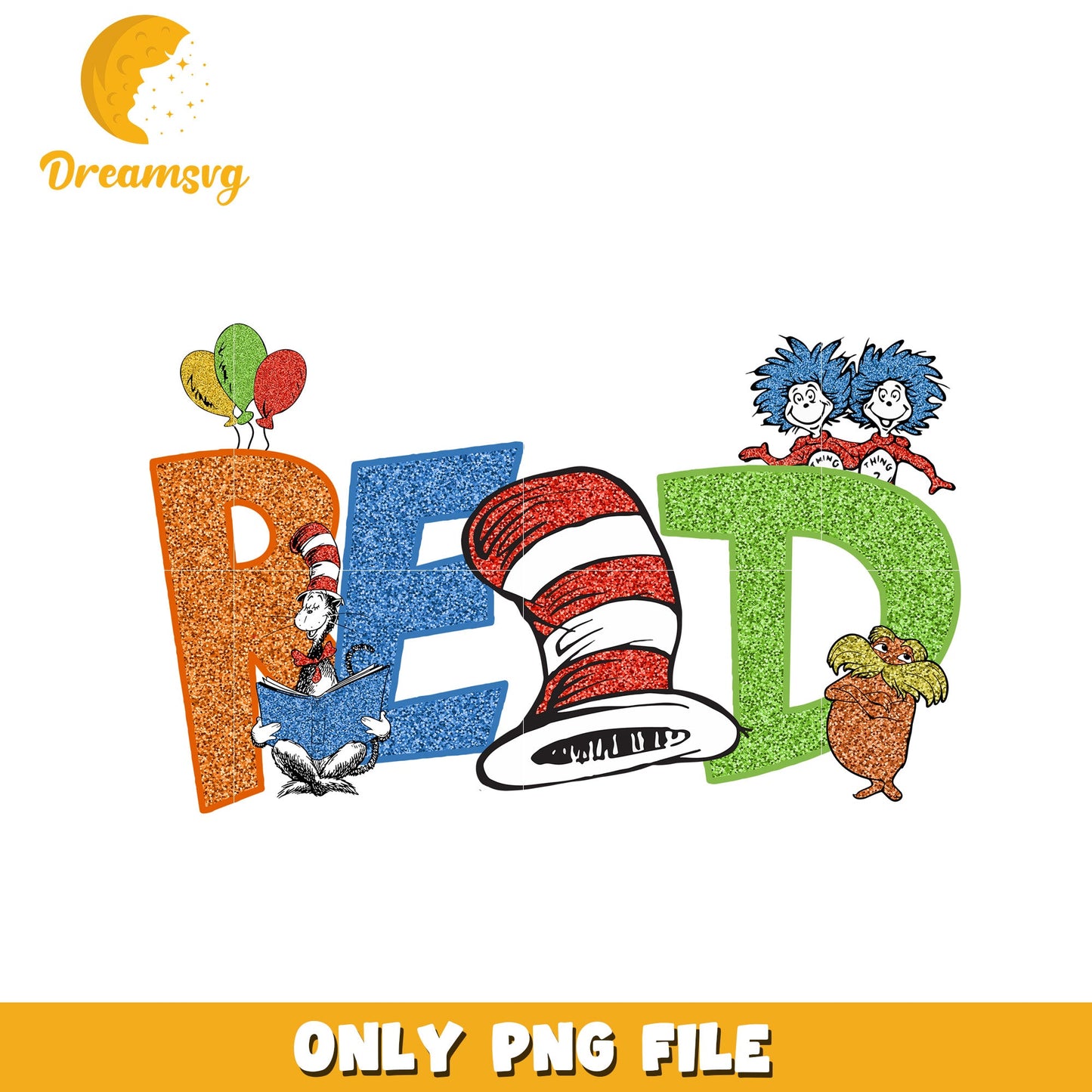 Cat in the Hat Read PNG Sublimation