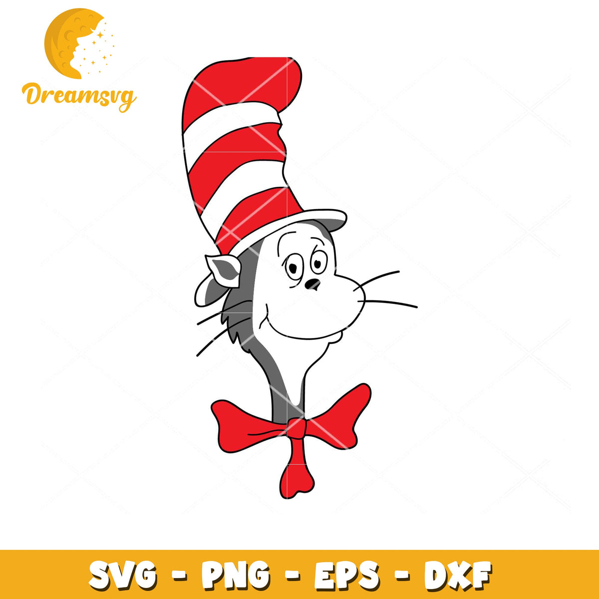 Cat in the Hat SVG Instant Download Fun Kids Design File