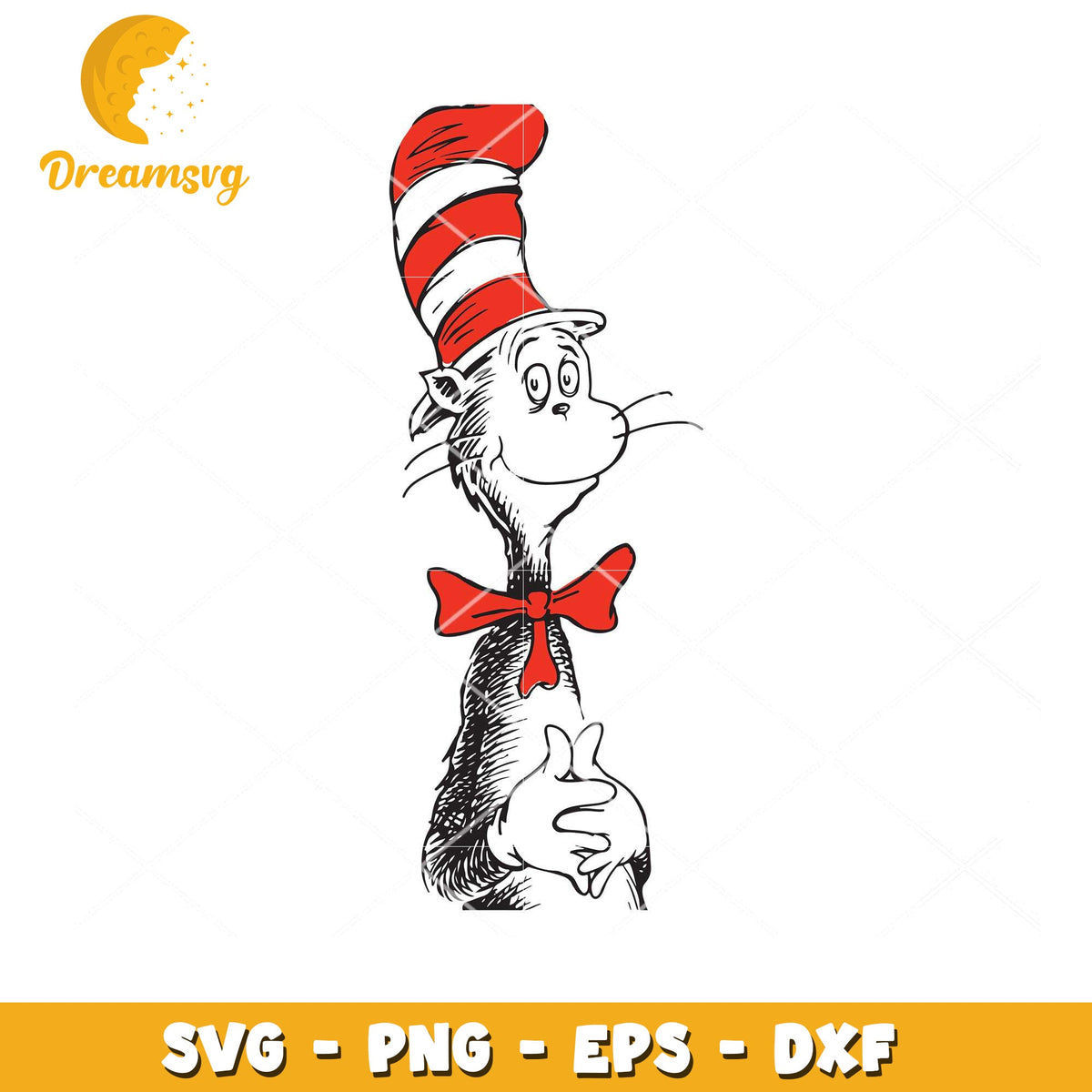 Cat in the Hat SVG Instant Download for Crafts and Decor