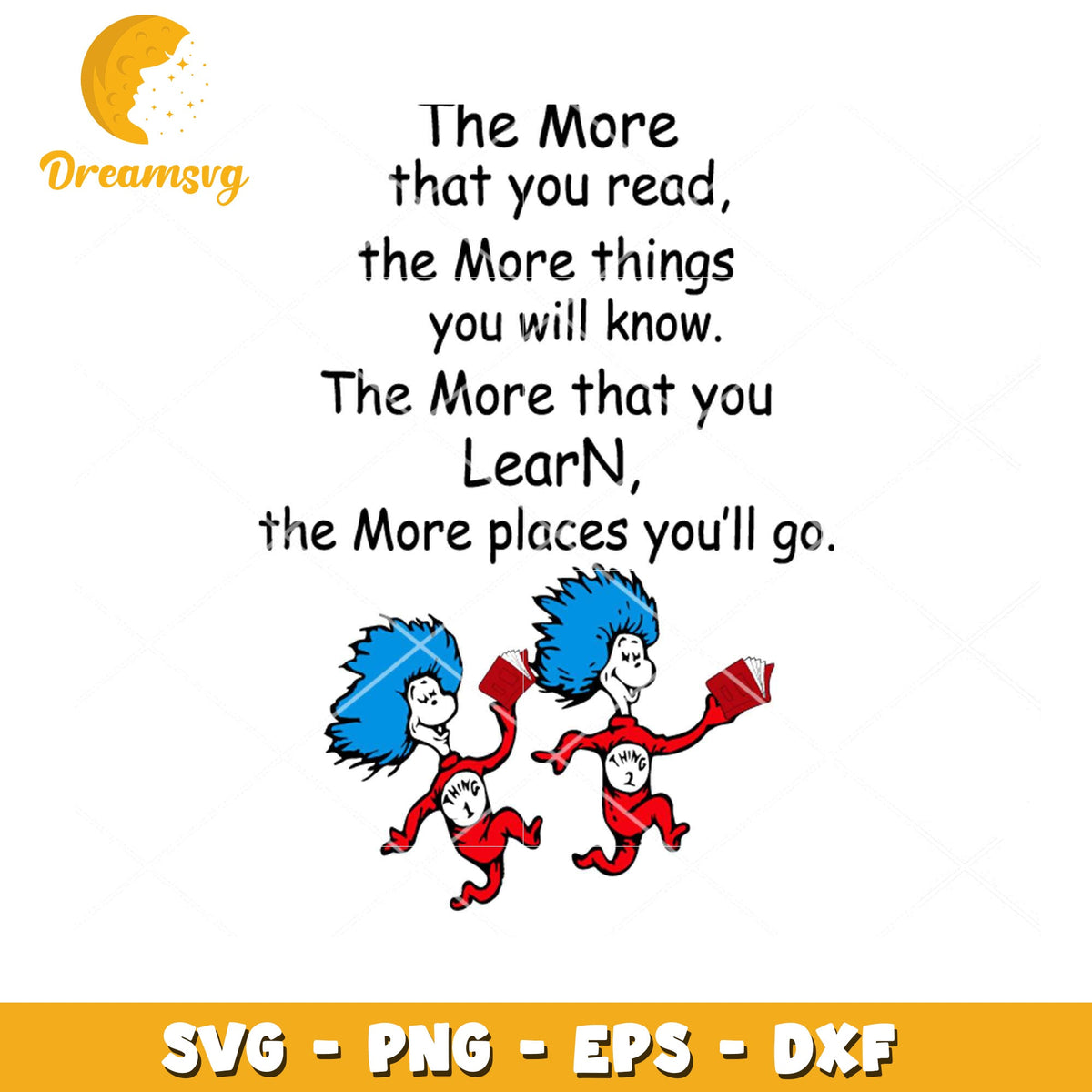 Cat in the Hat SVG Reading Quote