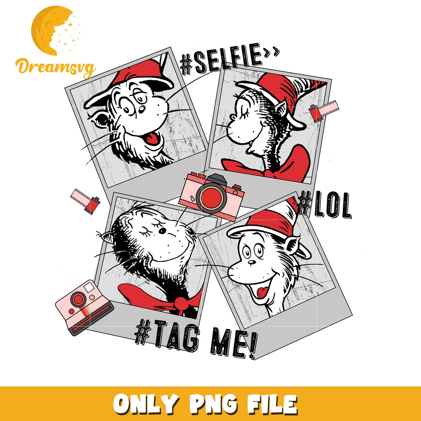 Cat in the Hat Selfie PNG Download