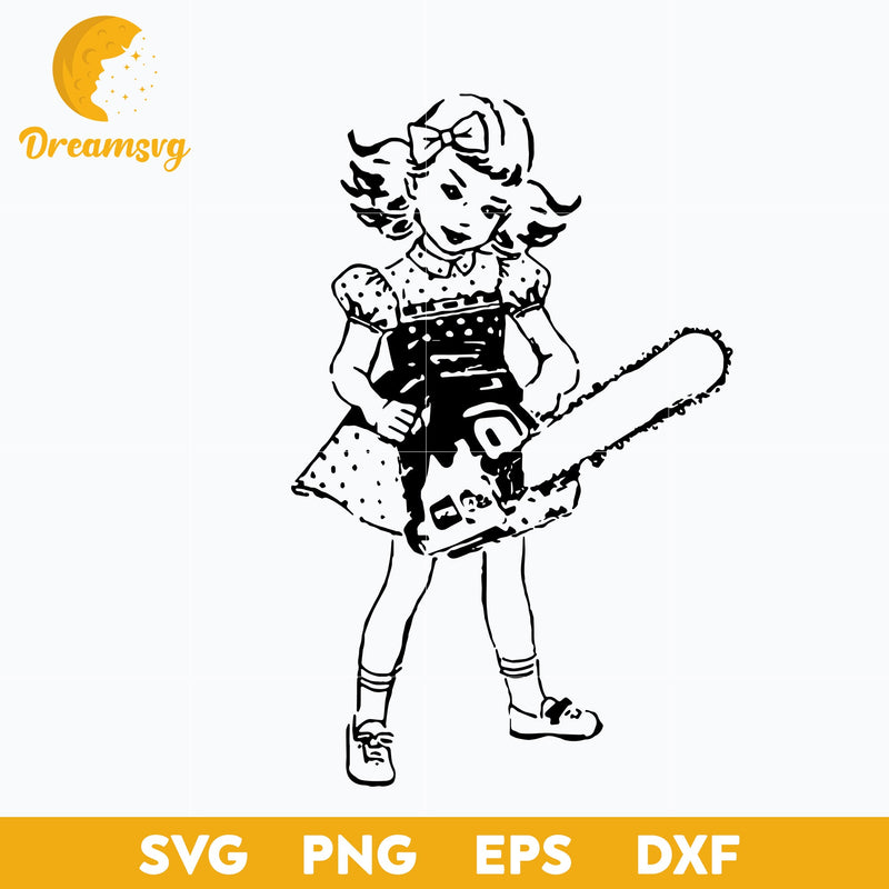 Chainsaw Girl Punk Goth Horror svg, Halloween svg, png, dxf, eps digital file.