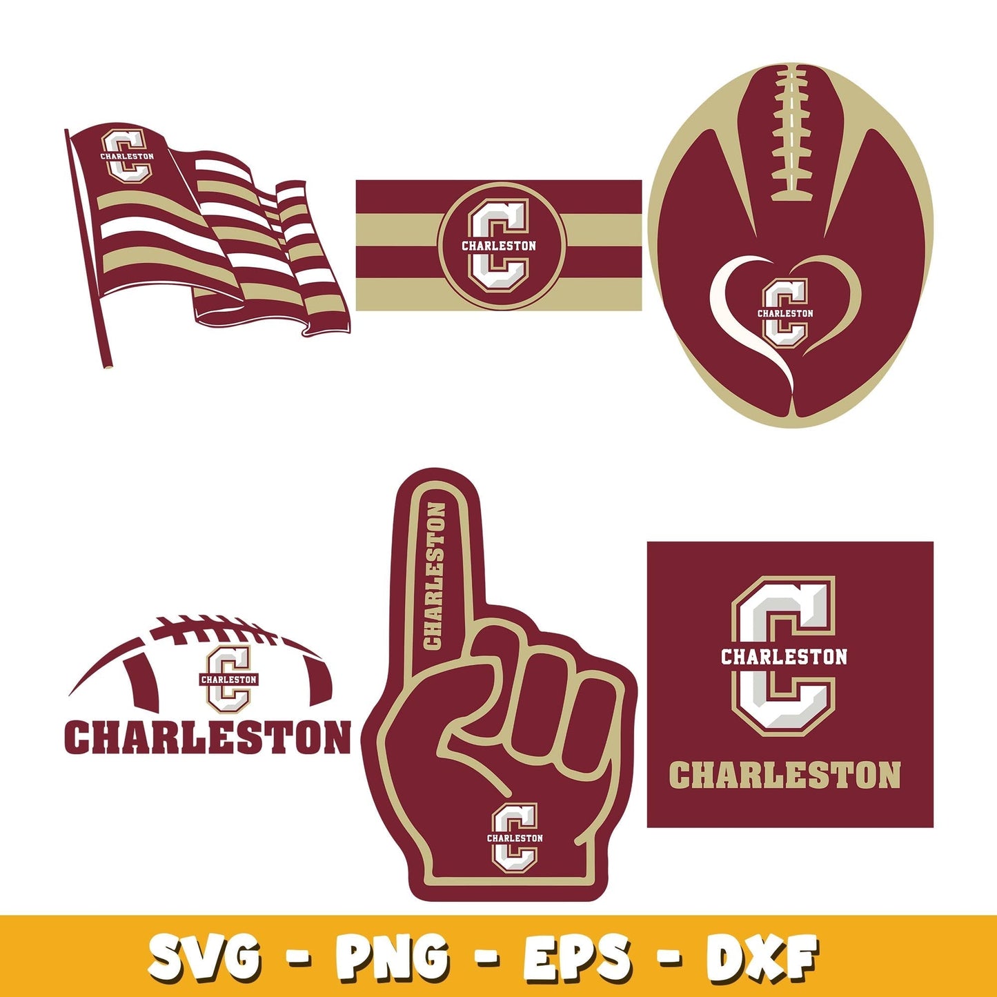 Charleston Cougars Football Bundle svg, Charleston Cougars  logo svg, ncaa svg