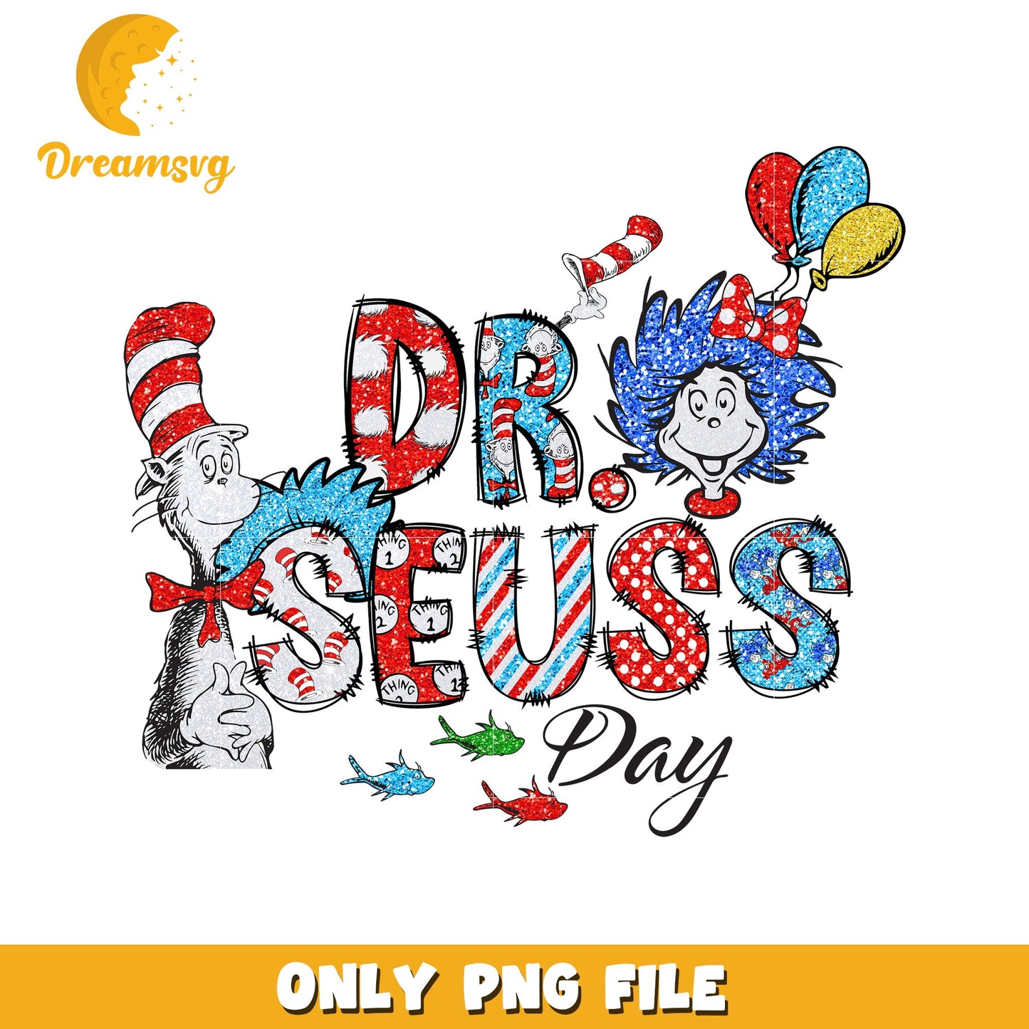 Cheerful Dr Seuss Play PNG Graphic for Fun Designs