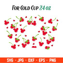 Cherry Mickey &amp; Minnie Mouse Full Wrap Svg, Starbucks Svg, Coffee Ring Svg, Cold Cup Svg, Cricut, Silhouette Vector Cut File