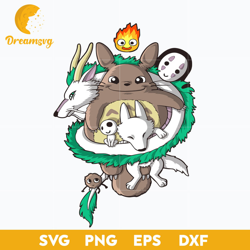 Chibi Ghibli Svg, Beautiful Fantasy Svg, Ghibli Svg, file for cricut, Anime svg, png, eps, dxf digital download