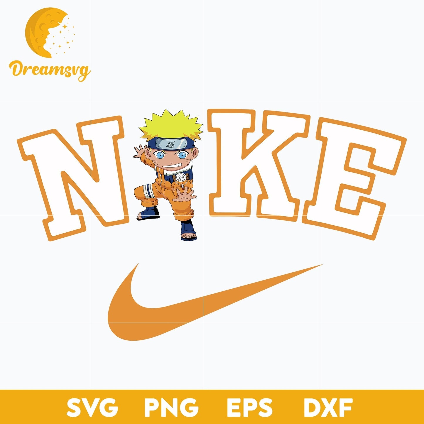 Chibi Uzumaki Naruto x Nike Svg, Uzumaki Naruto Svg, Chibi Uzumaki Svg, Naruto Svg, file for cricut, Anime svg, png, eps, dxf digital download