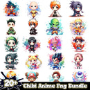 Chibi Anime Splash and Watercolor bundle png