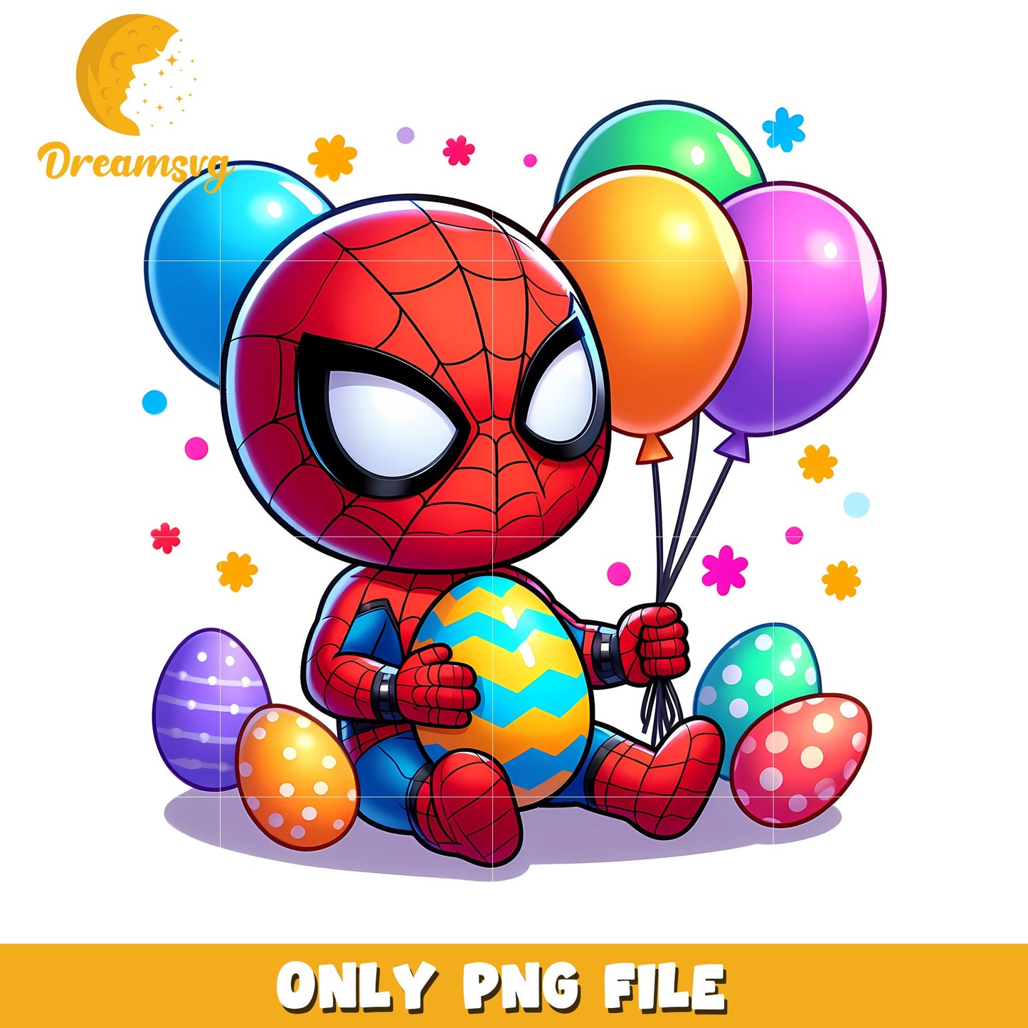 Chibi Spiderman easter day png, easter day png, marvel png