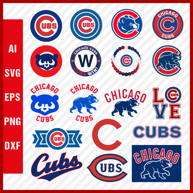 Chicago Cubs Mlb Svg Cut Files Baseball Clipart Bundle