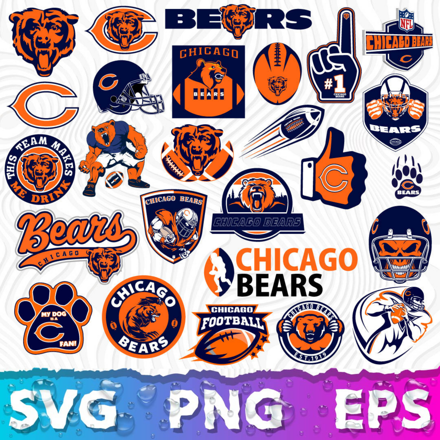 Chicago Bears Logo SVG, Chicago Bears PNG Logo Transparent, SVG Cut Files For Cricut / Silhouette