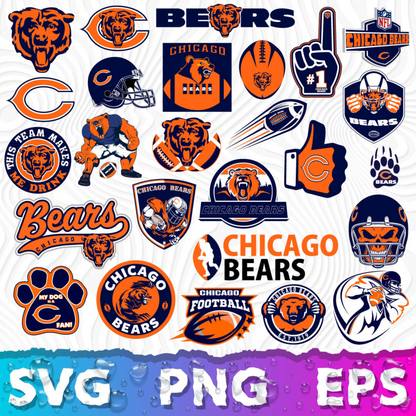 Chicago Bears Logo SVG, Chicago Bears PNG Logo Transparent, SVG Cut Files For Cricut / Silhouette