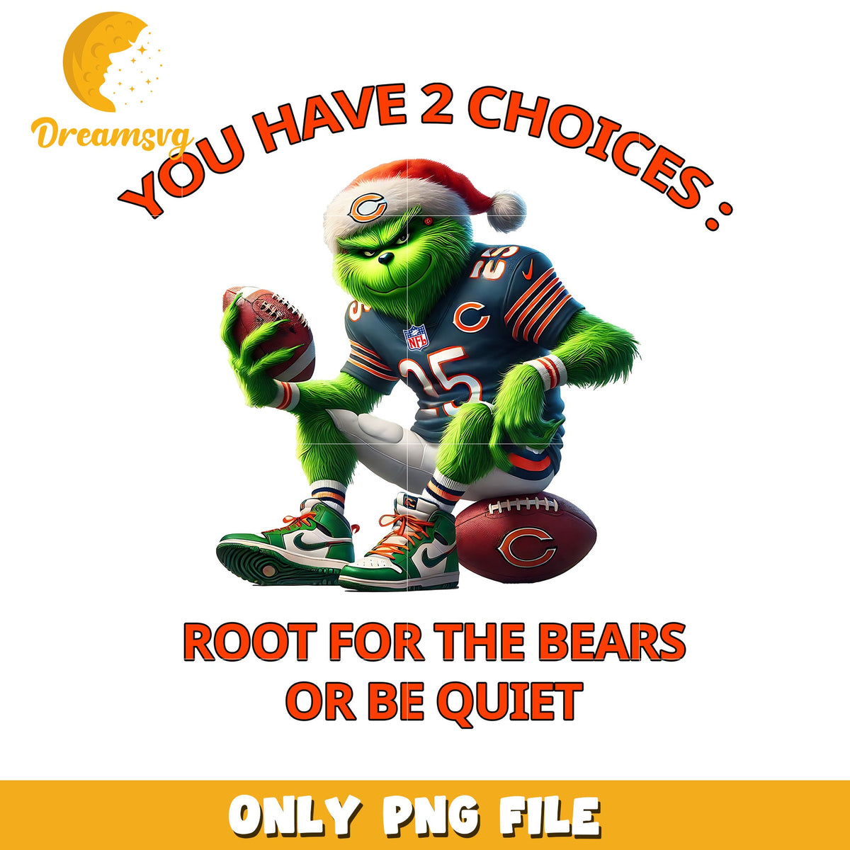 Chicago bears grinch png, american sports png, nfl plus png