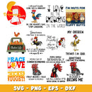 I love all the chickens bundle svg, peace loce chicken svg