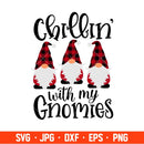 Chillin’ With My Gnomies Svg, Christmas Teacher Svg, Merry Christmas Svg, Cricut, Silhouette Vector Cut File