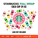 Chillin’ With My Peeps Full Wrap Svg, Starbucks Svg, Coffee Ring Svg, Cold Cup Svg, Cricut, Silhouette Vector Cut File