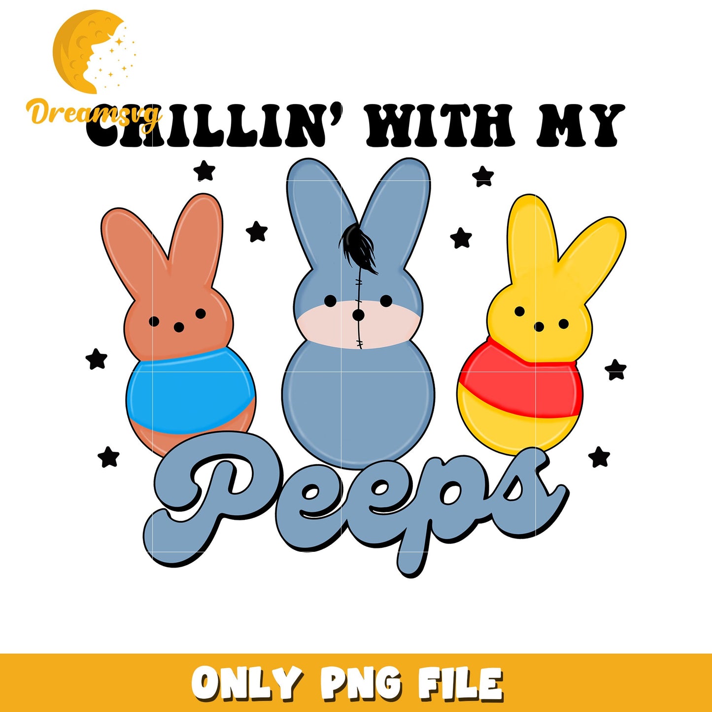 Chillin With My Peeps PNG Easter Bunny