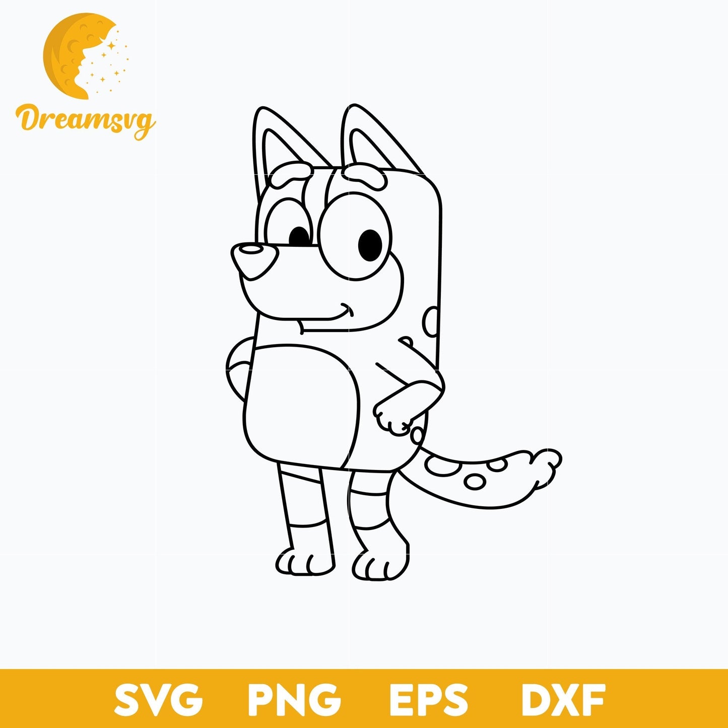 Chilli outline svg, Bluey Vector, Bluey Alphabeth, Bluey Cutfile, Bluey Clipart, Cartoon svg, png, dxf, eps file
