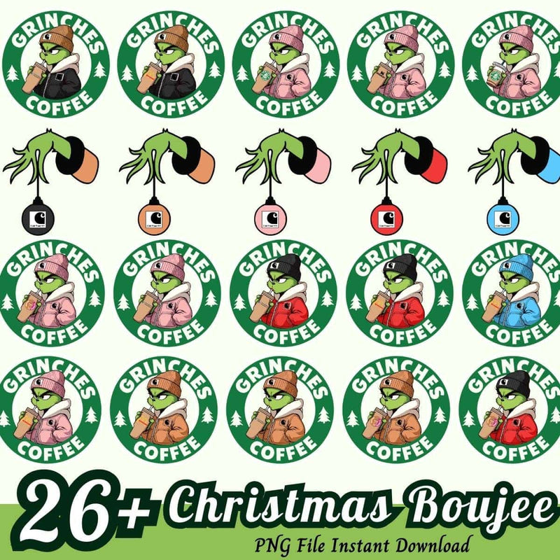 Christmas Boujee Bundle PNG 26+ Christmas Coffee PNG Instant Download