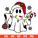 Christmas Ghost Svg, Christmas Svg, Spooky Christmas Svg, Santa Claus Svg, Cricut, Silhouette Vector Cut File