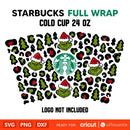 Christmas Leopard Full Wrap Svg, Starbucks Svg, Coffee Ring Svg, Cold Cup Svg, Cricut, Silhouette Vector Cut File