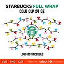 Christmas Light Full Wrap Svg, Starbucks Svg, Coffee Ring Svg, Cold Cup Svg, Cricut, Silhouette Vector Cut File