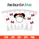 Christmas Red Bow Minnie Mouse Full Wrap Svg, Starbucks Svg, Coffee Ring Svg, Cold Cup Svg, Cricut, Silhouette Vector Cut File
