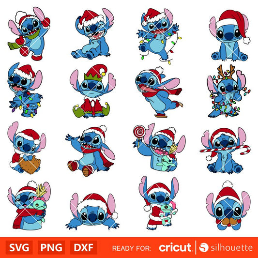 Christmas Stitch Svg, Christmas Stitch Png, Stitch Christmas Cricut SVG, Christmas Stitch Clipart
